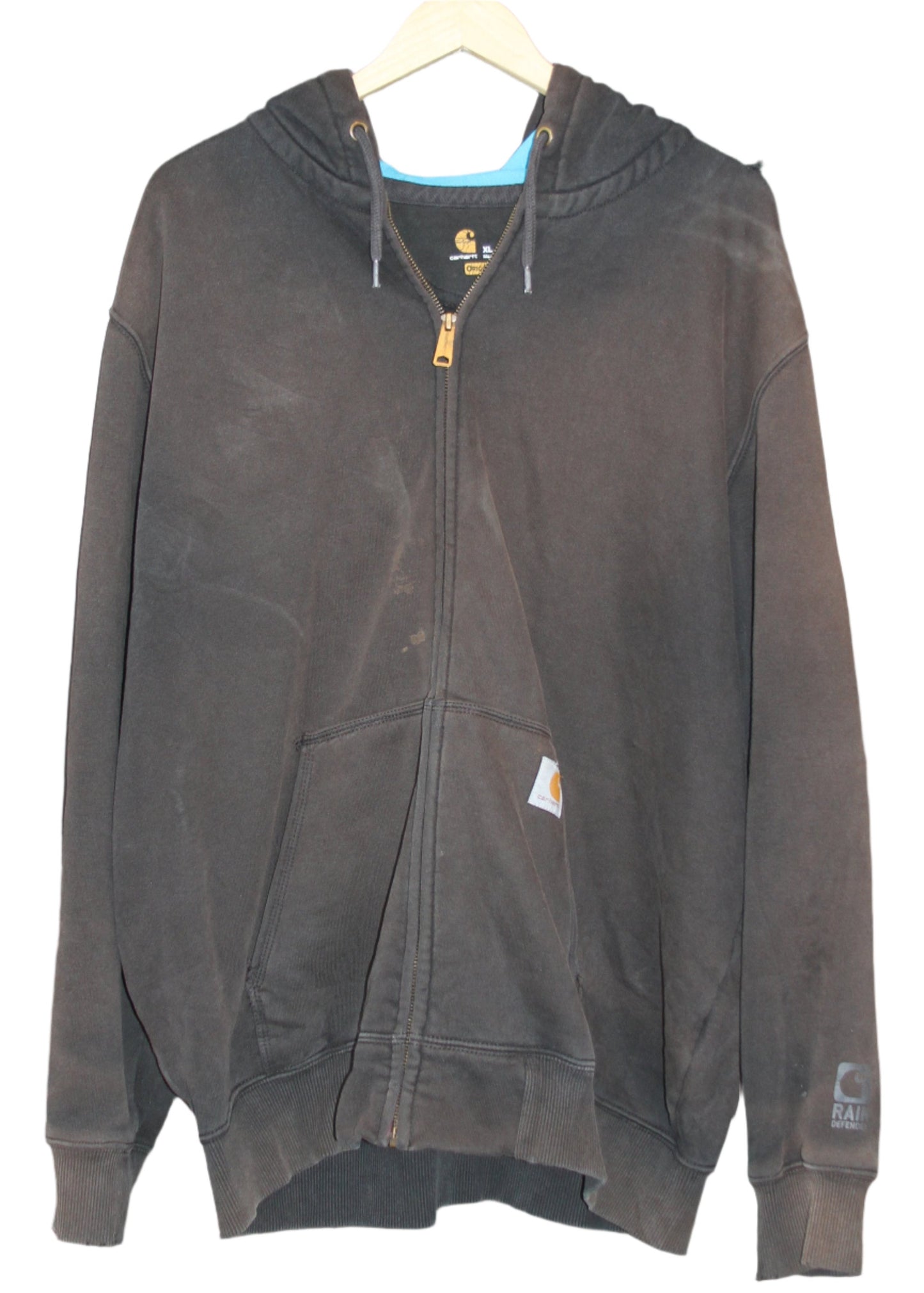 VINTAGE FADED CARHARTT ZIP-UP HOODIE (XL)