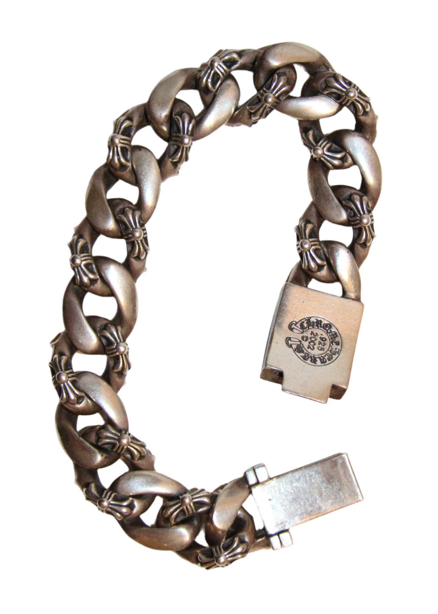 CHROME HEARTS FANCY LINK SILVER BRACELET (8 INCH)